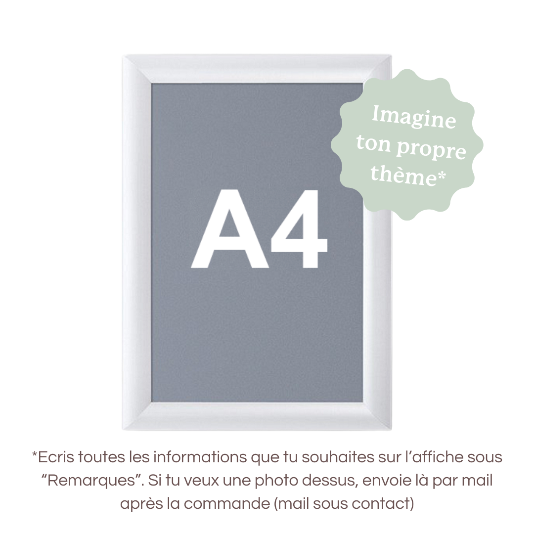 AFFICHE A4 avec cadre blanc