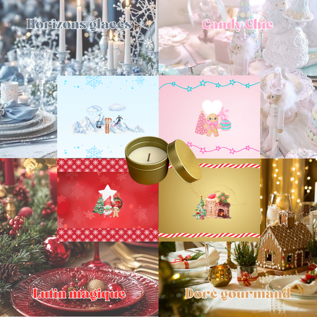 Bougie personnalisée de Noël – 5 thèmes à choix