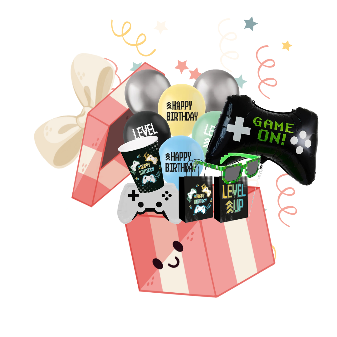 Pack décoration de table pour anniversaire sur le thème jeux vidéo, gaming