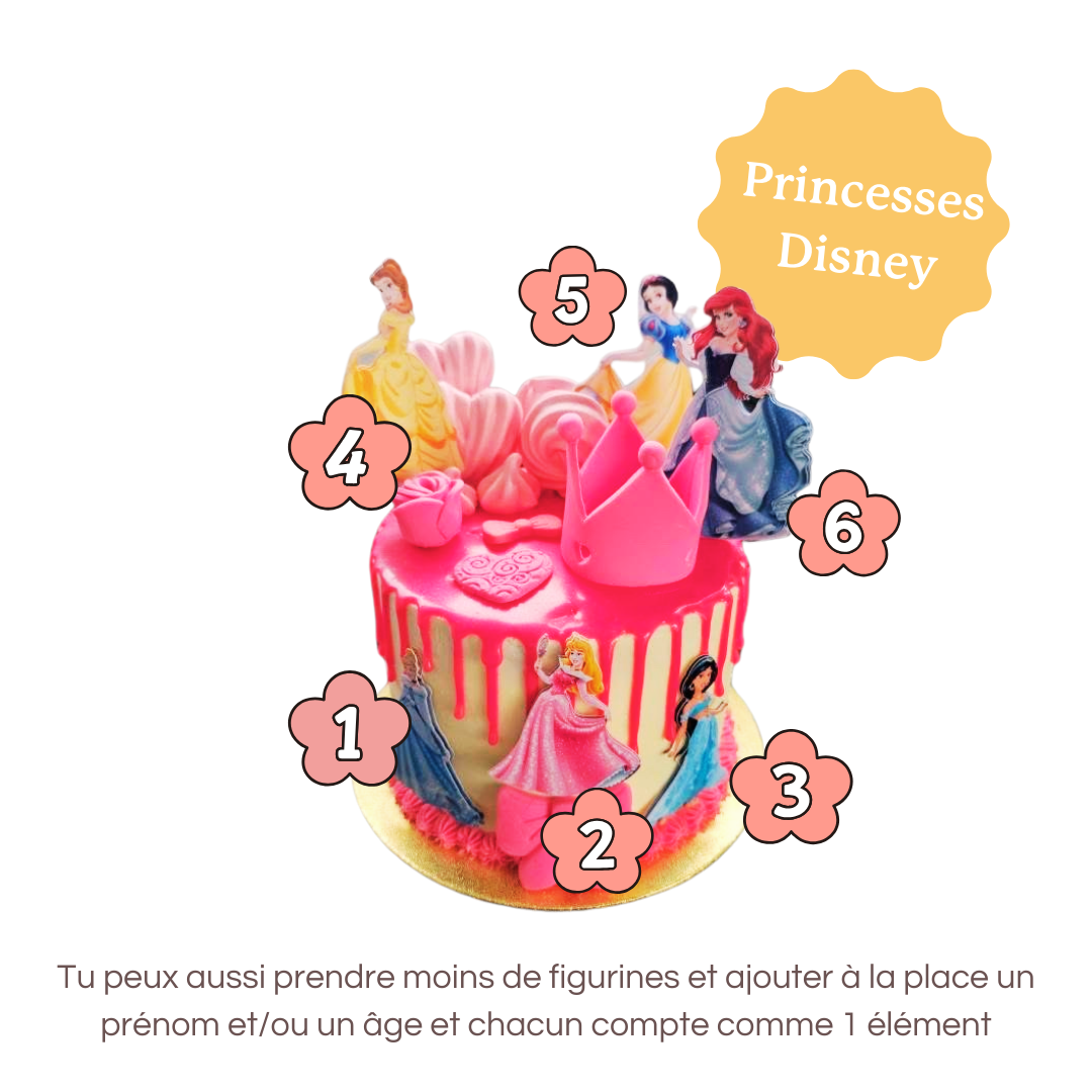 CAKE TOPPER 2D - 6 éléments