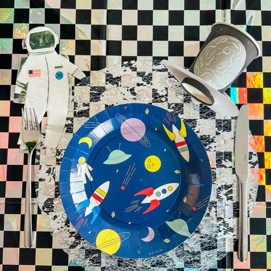 décoration de table pour anniversaire sur le thème de l'espace et des astronautes
