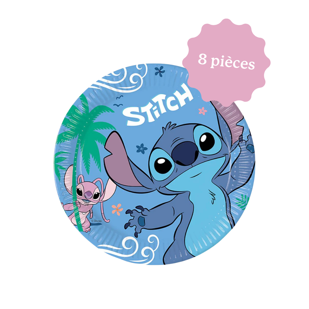 assiette en carton Stitch pour anniversaire à thème Lilo & Stitch – idéale pour fête d’enfant