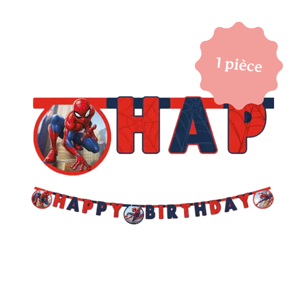 Guirlande Spiderman – anniversaire enfant thème Marvel - décoration de salle