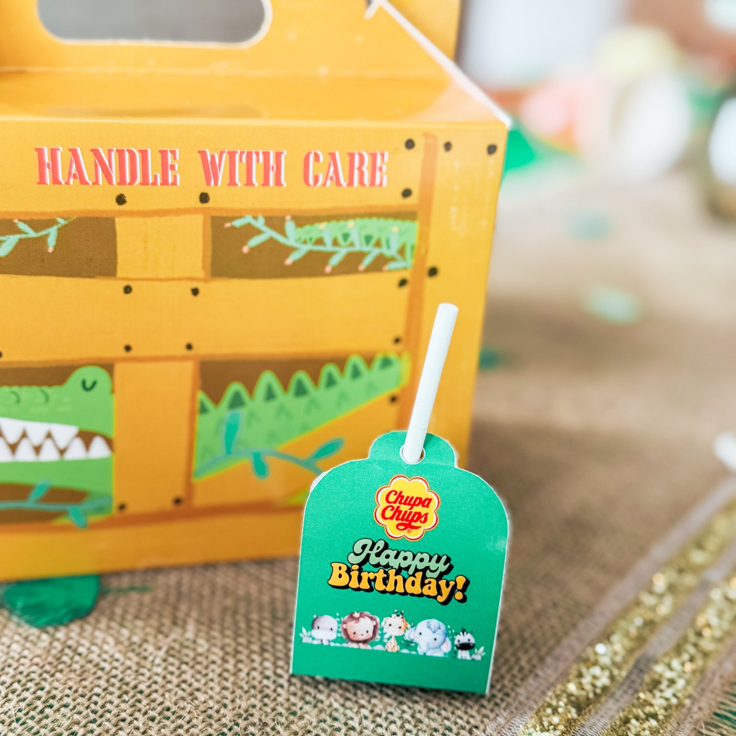 Chupa chups personnalisée pour anniversaire jungle safari