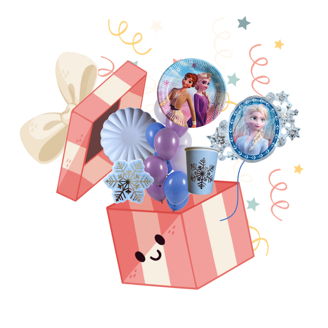 Box Reine des Neiges, pack complet pour décoration d'anniversaire