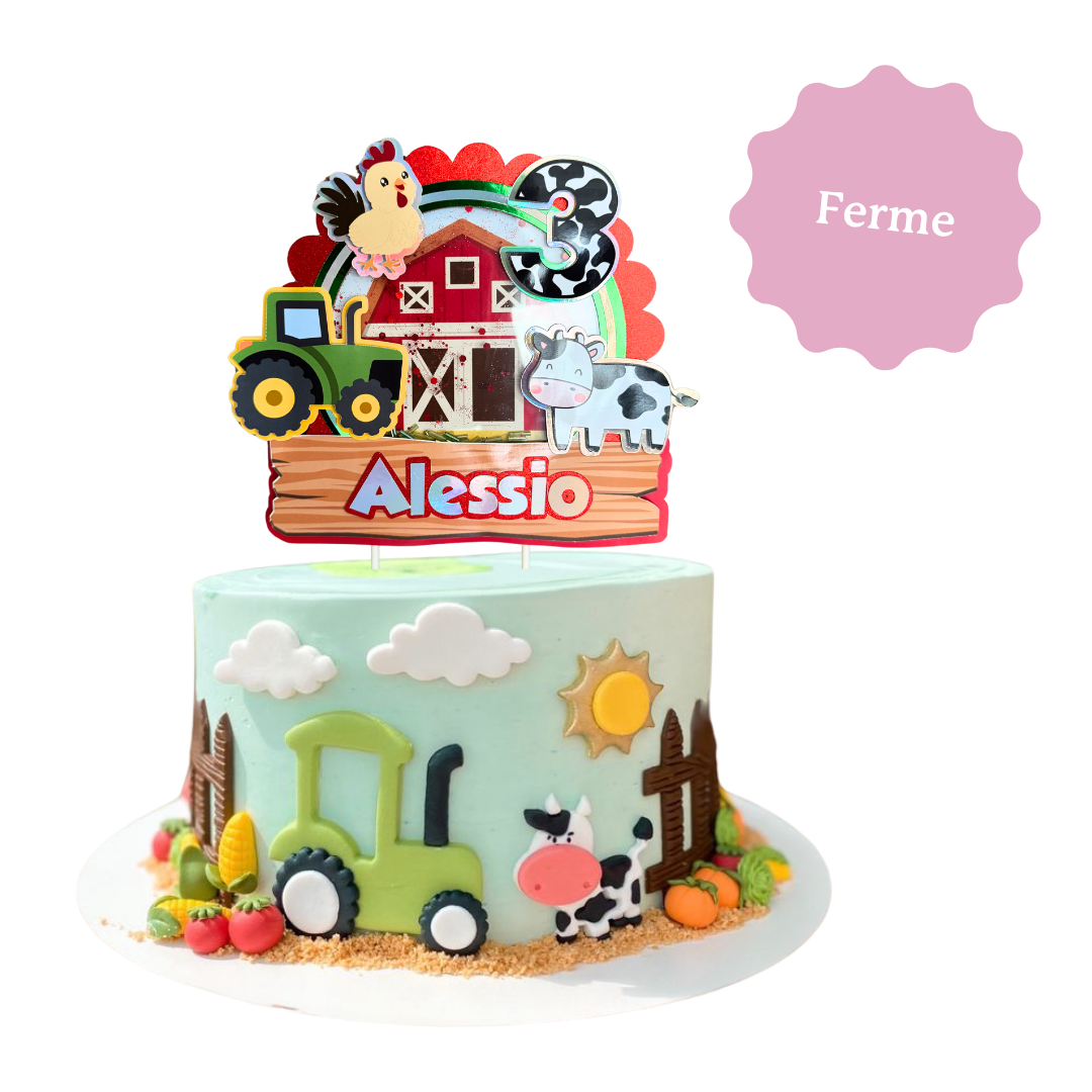 CAKE TOPPER 3D avec confettis/paillettes - 1 élément