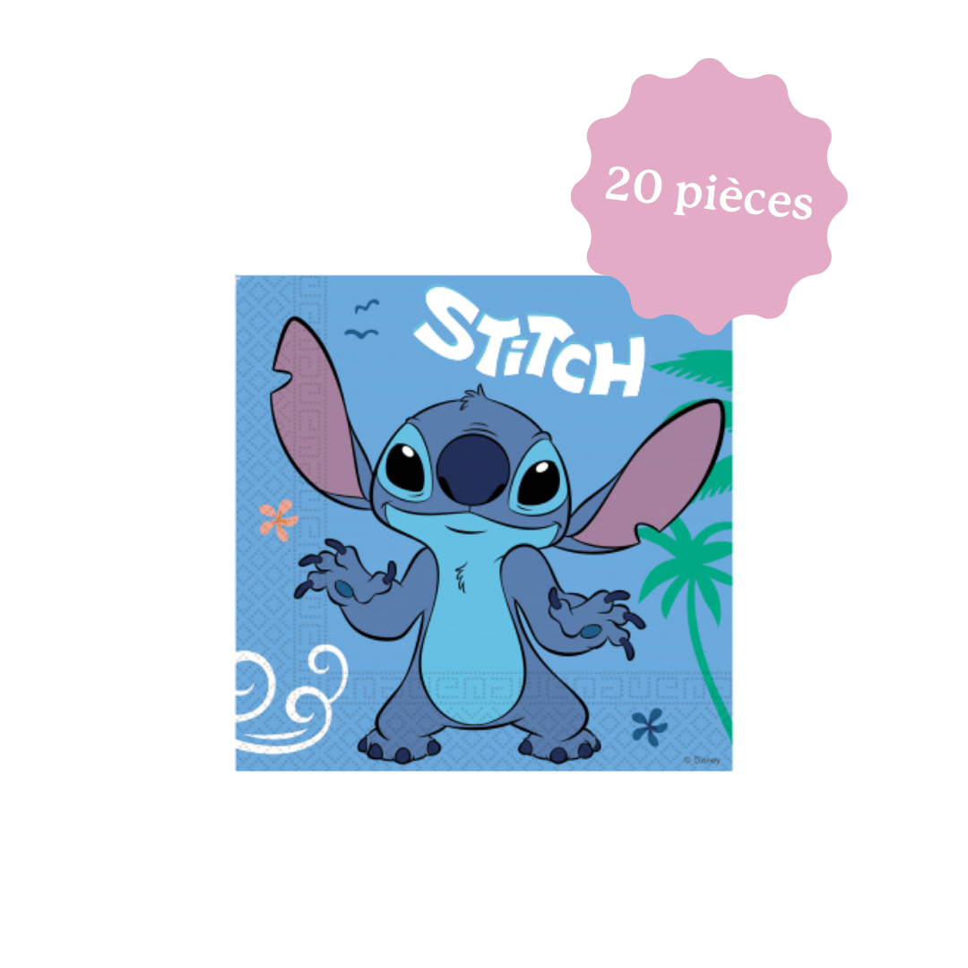 Serviettes en papier Stitch pour anniversaire à thème Lilo & Stitch – idéale pour fête d’enfant