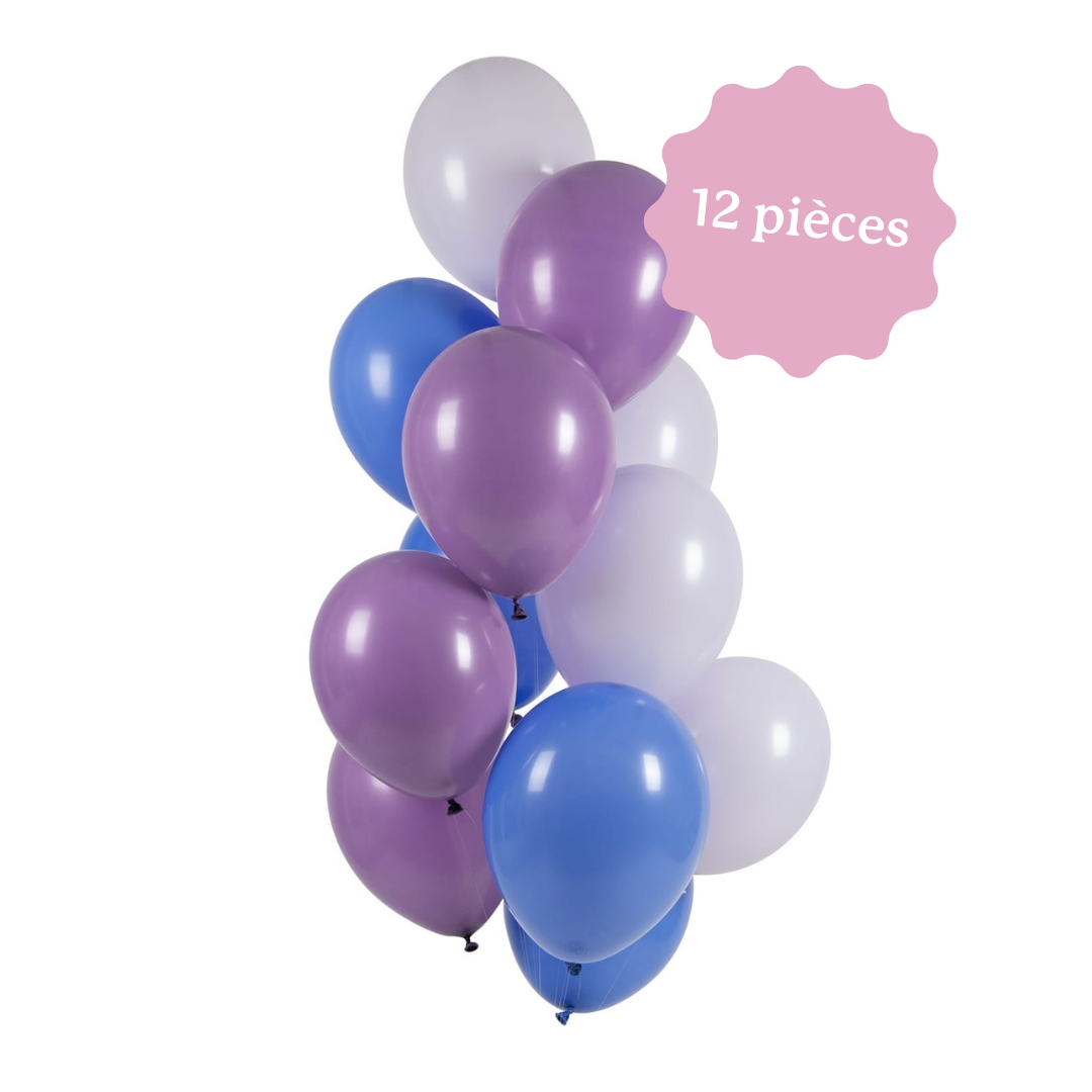 Ballons de baudruche - Bleu, blanc & violet
