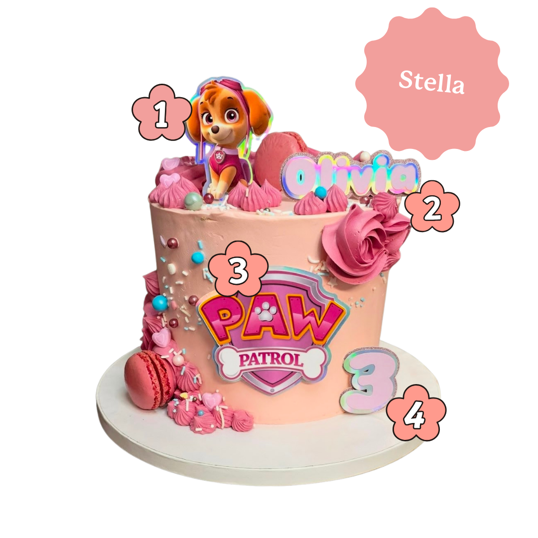 CAKE TOPPER 2D - 4 éléments