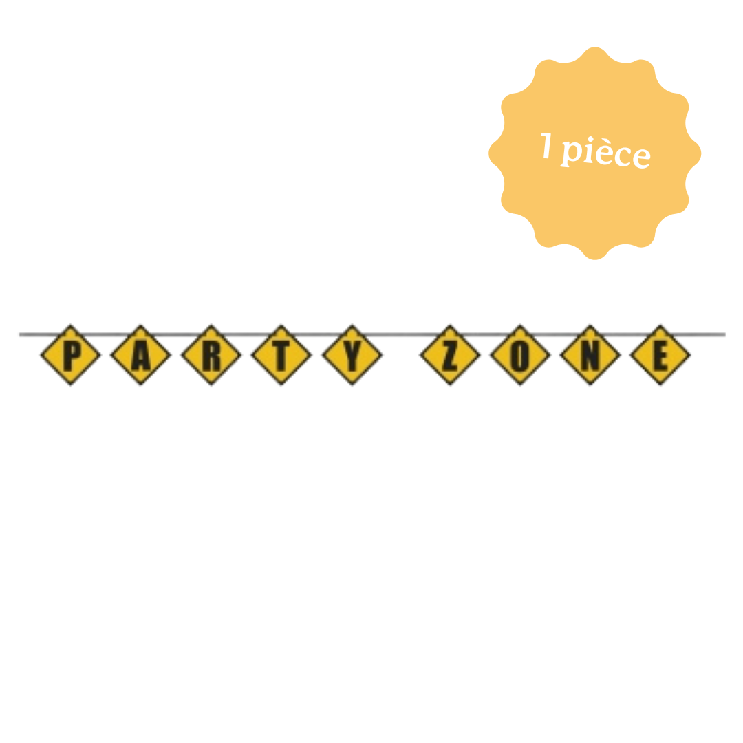 décoration de table pour anniversaire sur le thème chantier, construction, travaux, camion