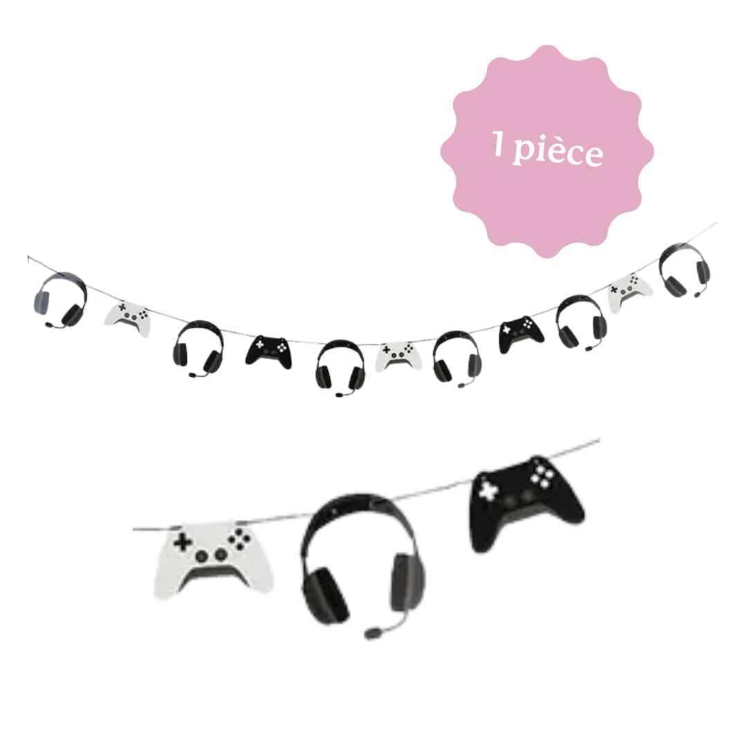 Décoration de table pour anniversaire sur le thème jeux vidéo, gaming