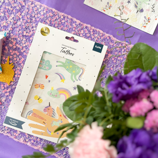 décoration de table licorne pour anniversaire d'enfant