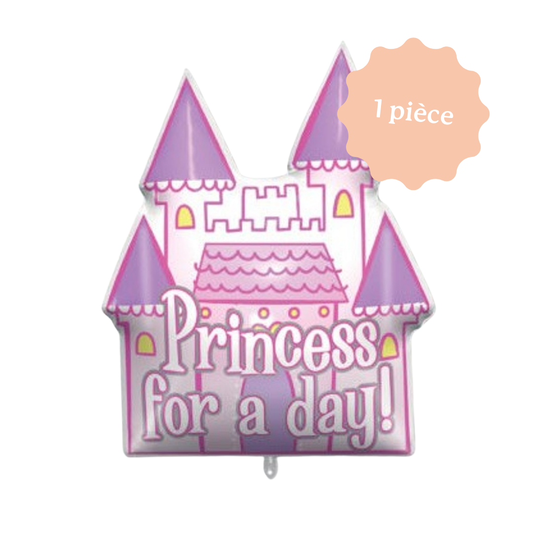 Ballon alu en forme de château décoration anniversaire Princesse