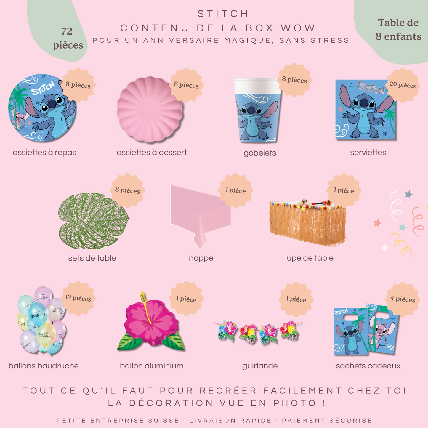 STITCH décoration d'anniversaire
