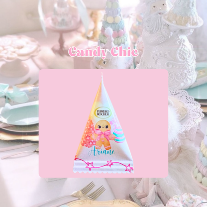 Ferrero Rocher personnalisé de Noël thème Candy Chic – ambiance douce et sucrée