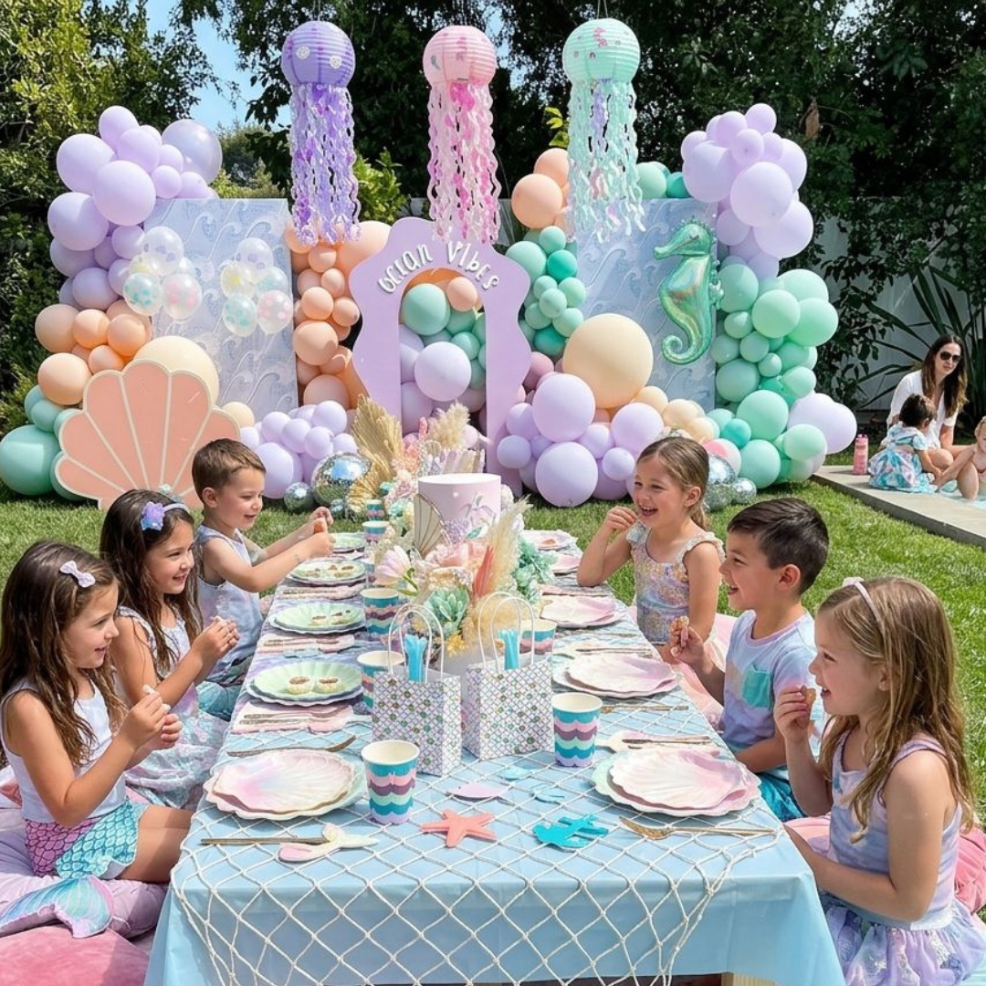 Kit de décoration d'anniversaire d'enfants sur le thème des sirènes