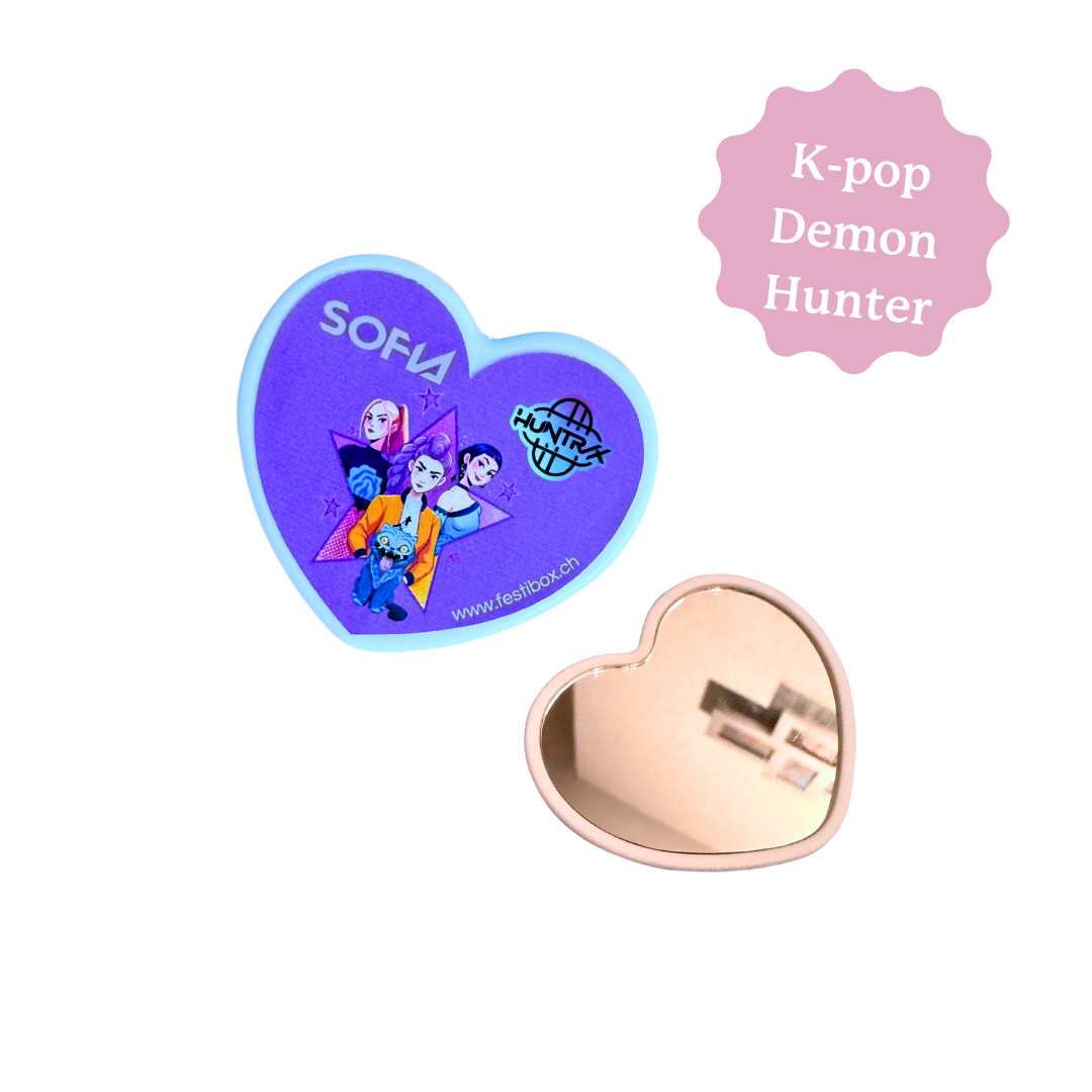 Miroir personnalisé sur le thèmes K-pop demon hunter. Idéal comme cadeau souvenir pour les anniversaires. 