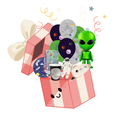 pack décoration de table pour anniversaire sur le thème de l'espace et des astronautes