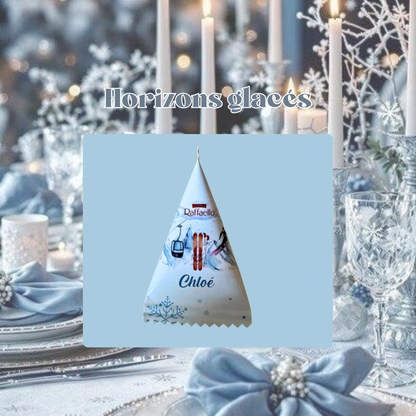 Raffaello personnalisé de Noël thème Horizon Glacé – décoration givrée et élégante