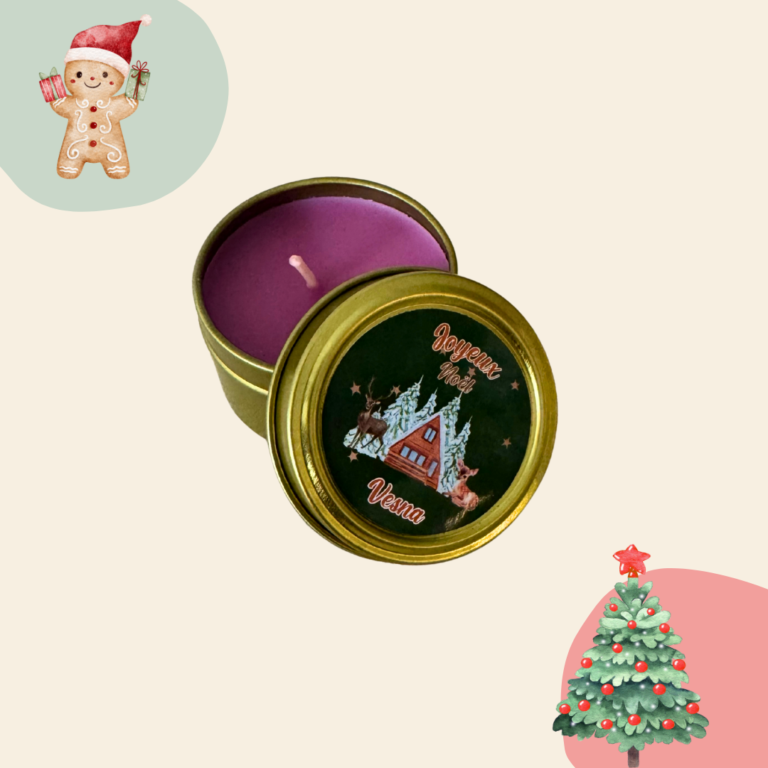 Bougie personnalisée de Noël