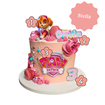 CAKE TOPPER 2D - 4 éléments