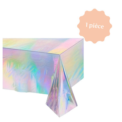 Nappe holographique parfaite pour une décoration d'anniversaire inspirée de l'univers de K-Pop Demon Hunter