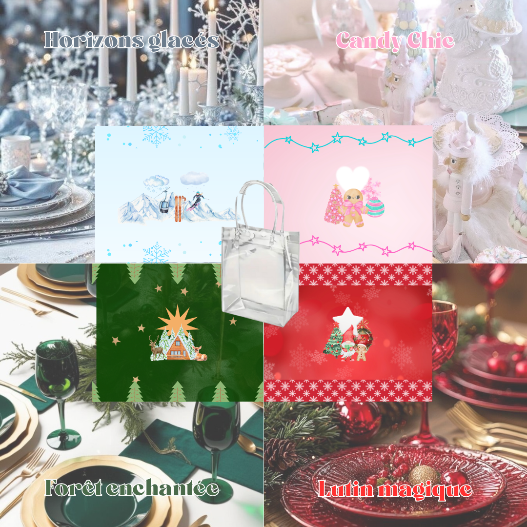 Un sac cadeau personnalisé pour Noël avec le prénom et le thème de Noël à choix. Idée cadeau de Noël pour homme et femme. 