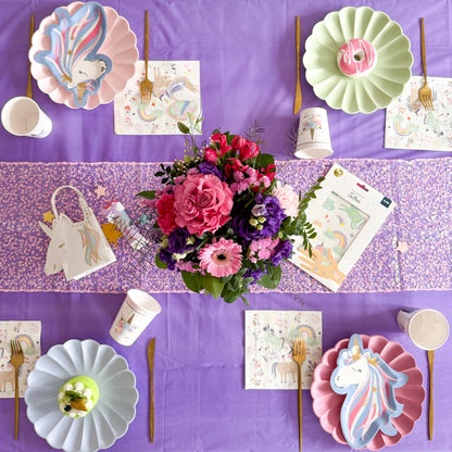 décoration de table licorne pour anniversaire d'enfant